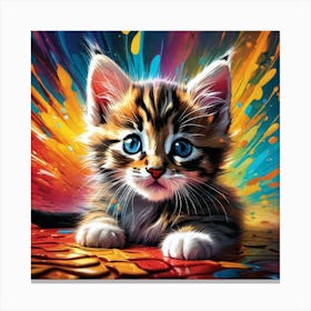 Kitten Painting Canvas Print