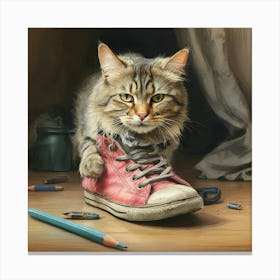 Cat In Sneakers Canvas Print