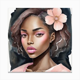 Watercolor Of A Black Woman Canvas Print
