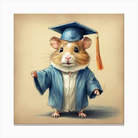 Graduation Hamster 4 Canvas Print