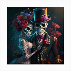 Skulls Eternal Love Canvas Print