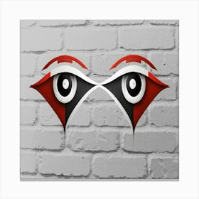 Ojos Rojinegros En Una Pared Canvas Print