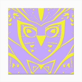 Abstract Owl Purple And Yellow Canvas Print