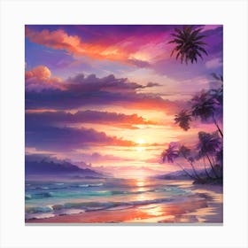 Sunset At The Beach Canvas Print