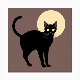 Black Cat With Yellow Eyes Canvas Print