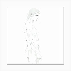 Naked Man Posing Canvas Print