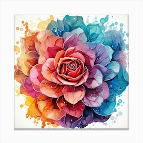 Watercolor Rose Canvas Print