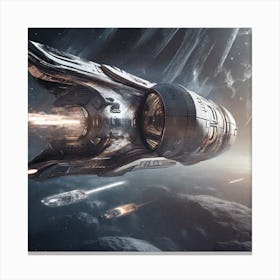 Spaceship In Space 22 Canvas Print