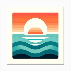 Sunset Over The Ocean Canvas Print