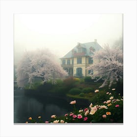 Cherry Blossoms In The Mist Canvas Print