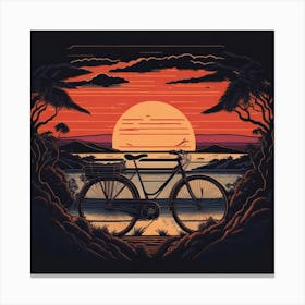 Sunset Bike Canvas Print