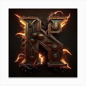 Steampunk Letter K Canvas Print