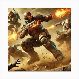 Flame Guardians Close Quarters Combat Canvas Print