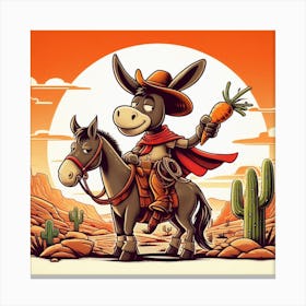 Donkey In The Desert Canvas Print