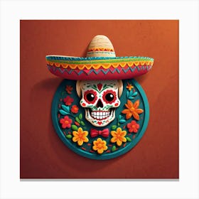 Day Of The Dead Skull 125 Canvas Print