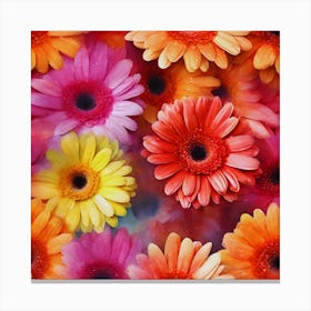 Colorful Gerberas Canvas Print