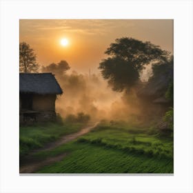 Misty Sunrise Canvas Print