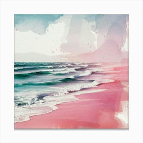 Watercolor Beach Painting Canvas Print