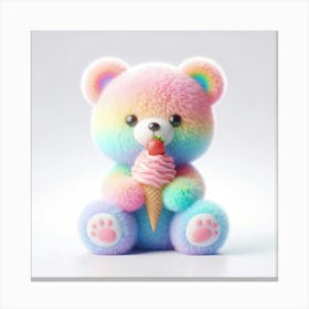 Rainbow Teddy Bear Canvas Print