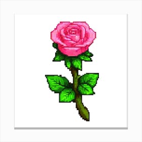 Pixel Rose 3 Canvas Print