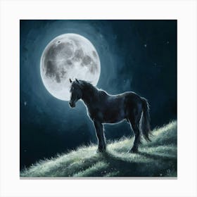 Horse In The Moonlight 41 Canvas Print