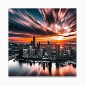 Sunset Over Brisbane 1 Canvas Print