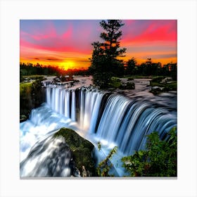 Sunset At The Falls Canvas Print