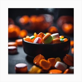 Halloween Candy Bowl Canvas Print