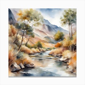 Watercolor Of A River 1 Canvas Print