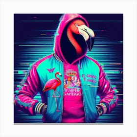 Neon Flamingo Canvas Print