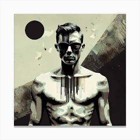 The Male Illustrations Man With Sunglasses Canvas Print