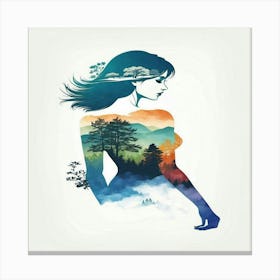 Woman In The Forest Canvas Print