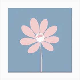 A White And Pink Flower In Minimalist Style Square Composition 652 Canvas Print