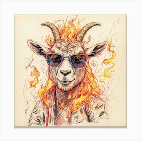 Goat In Flames 31 Canvas Print