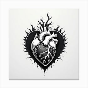 Heart Tattoo Canvas Print