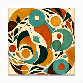 Abstract Painting, Floral Pattern, Abstract Piece With Organic Shapes And Earthy Colors art print 1 Canvas Print