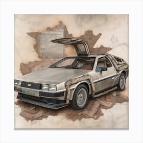 Back To The Future Delorean Canvas Print