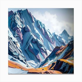 Abstract Mountain Landscape - Style of William Morris Canvas Print