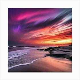 Sunset Over The Ocean Canvas Print