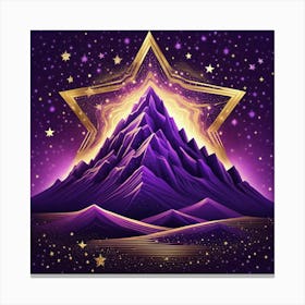 Purple Mountain With Star Canvas Print