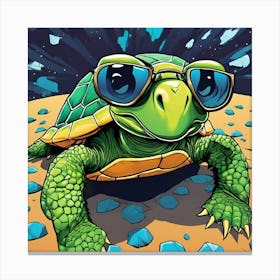 Turtle With Sunglasses 1 Canvas Print