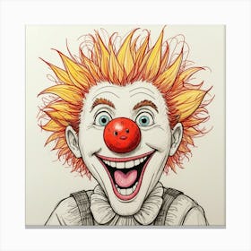 Clown Drawing Canvas Print