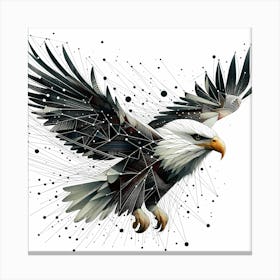 Eagle Flying - Abstract Line Art Illustration 253 Canvas Print