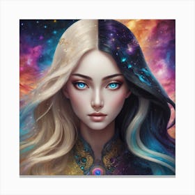 Two Girls In Space Canvas Print
