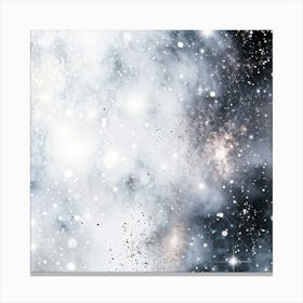 Abstract Galaxy In Watercolor Foreground Dust And Silver Sparkles Shimmering Space With A Bokeh Ef (3) Canvas Print