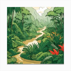 Tropical Jungle Illustration Canvas Print