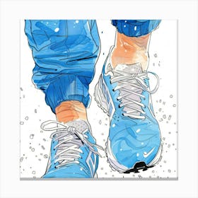 Blue Sneakers Canvas Print