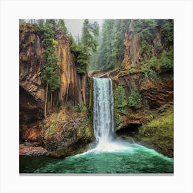 Waterfalls In The Forest Canvas Print