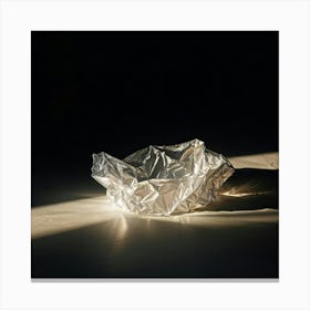 Crumpled Plastic Wrapper Foreground Contrasting Against A Pristine Dark Background Focus On Texture 2 1 Canvas Print