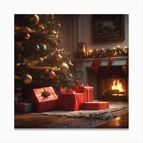Christmas Tree In The Living Room 80 Canvas Print